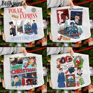 Polar Express kerst polaroid stijlbundel png, kerstfilm png, vrolijk kerstfeest, vakantiefilm jaren 90 png, kerstontwerp