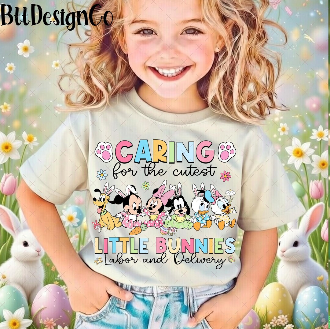 Caring for the Cutest Little Bunnies Png, Mickey Easter Nurse Tee ...