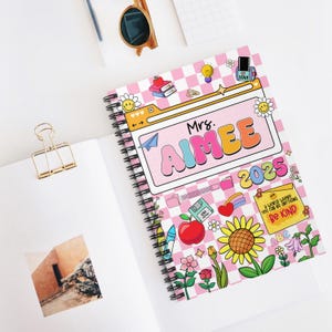 Personalized Teacher Gifts, Custom Notebook With Teacher Name, Elements Teacher Notebook, Back To School Teacher Appreciation Gift