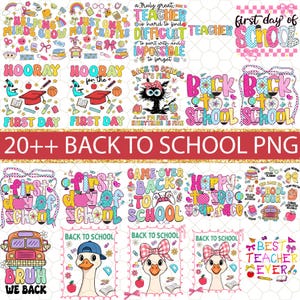20+ Back to School Bundle Png, Teacher First Day of School Shirt Design, Girly Coquette Sublimation, Pink Bow Pre-k 1st/2nd/3rd/4th Grade