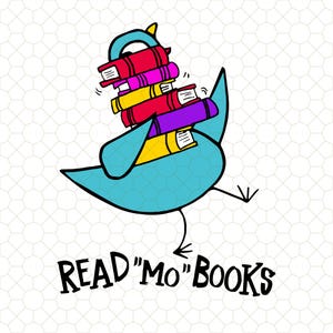 Read Mo Books Elephant Pigeon Png, Teacher Life Png, Book Lover Png, Family Vacation Png, Cute Teacher Shirt Png, Cartoon Characters Design