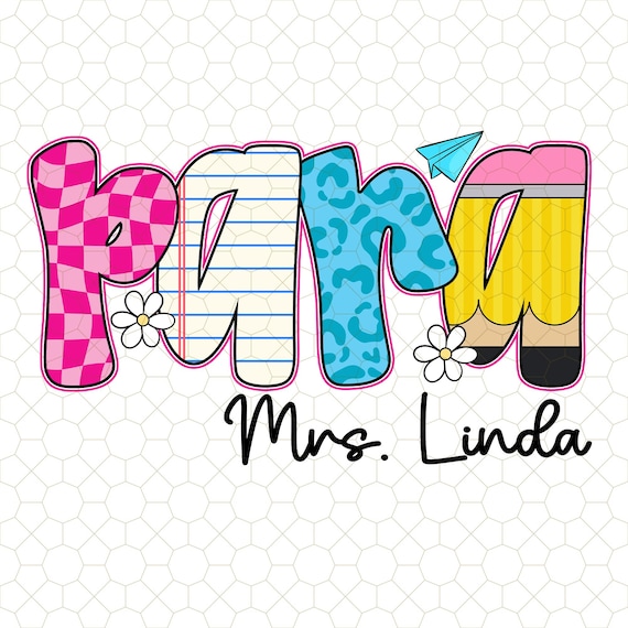 Para Custom Name Back To School Preppy Style Png, Back To School Png, Paraprofessional Sublimation Png, First Day Of School Png,Teacher Gift
