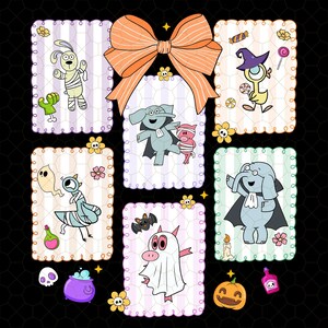 Coquette Bow Back To School Elephant And Piggie Halloween Png, Children Book Png, Teacher Library Book, Halloween Png, Children&#39;s Character
