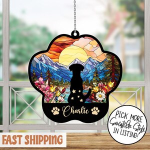 Personalized Loss Of Dog Sympathy Suncatcher, Dog Memorial Gift, Pet Memorial Suncatcher, Loss of Dog Gift, Dog Remembrance Gift, Dog Lovers