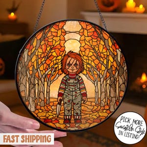 Horror Movie Halloween Suncatcher, Horror Window Hanging, Spooky Fall Decor, Scary Movie Gift, Creepy Ornament, Halloween Gift, Gift For Her