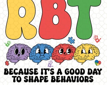 Retro RBT Behavior Analyst Neurodiversity Autism Awareness PNG, Autism Awareness png, Registered Behavior Technician Png, Autism Teacher