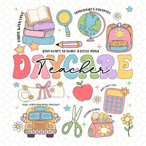 Daycare Teacher Png Sublimation Design, Childcare Png, Teacher Life Png, Trendy Sublimate Design, Digital Download, Sublimation Designs