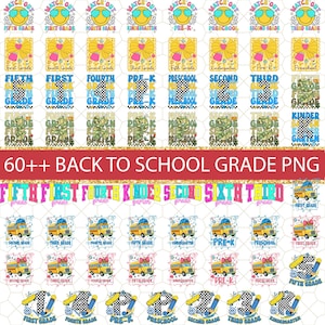60++Back to School Bundle Png, Kindergarten Dude, Pre K PNG, First Day Of School, School Png, Retro PNG, First/ Second/ Third Grade Design
