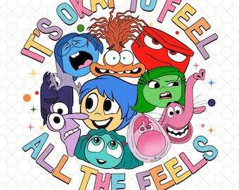 Friends Cartoon Emotions Png, It’s Okay to Feel All the Feels Png, Mental Health Matter Png, Cartoon Png, Cartoon Characters Png, Anger, Joy