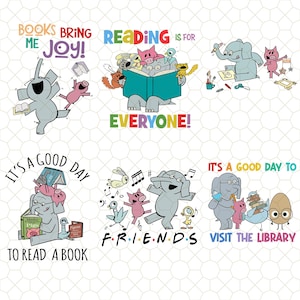 Bundle Elephant And Piggie Png, Back To School Png, First Day Of School Png, Elephant Png, Piggie Png, Teacher Png, Friends Elephant Pigeon