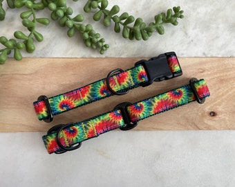 3/4" Tie Dye Medium Dog Collar