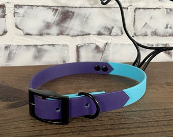 Purple and Sky Waterproof Biothane Dog Collar