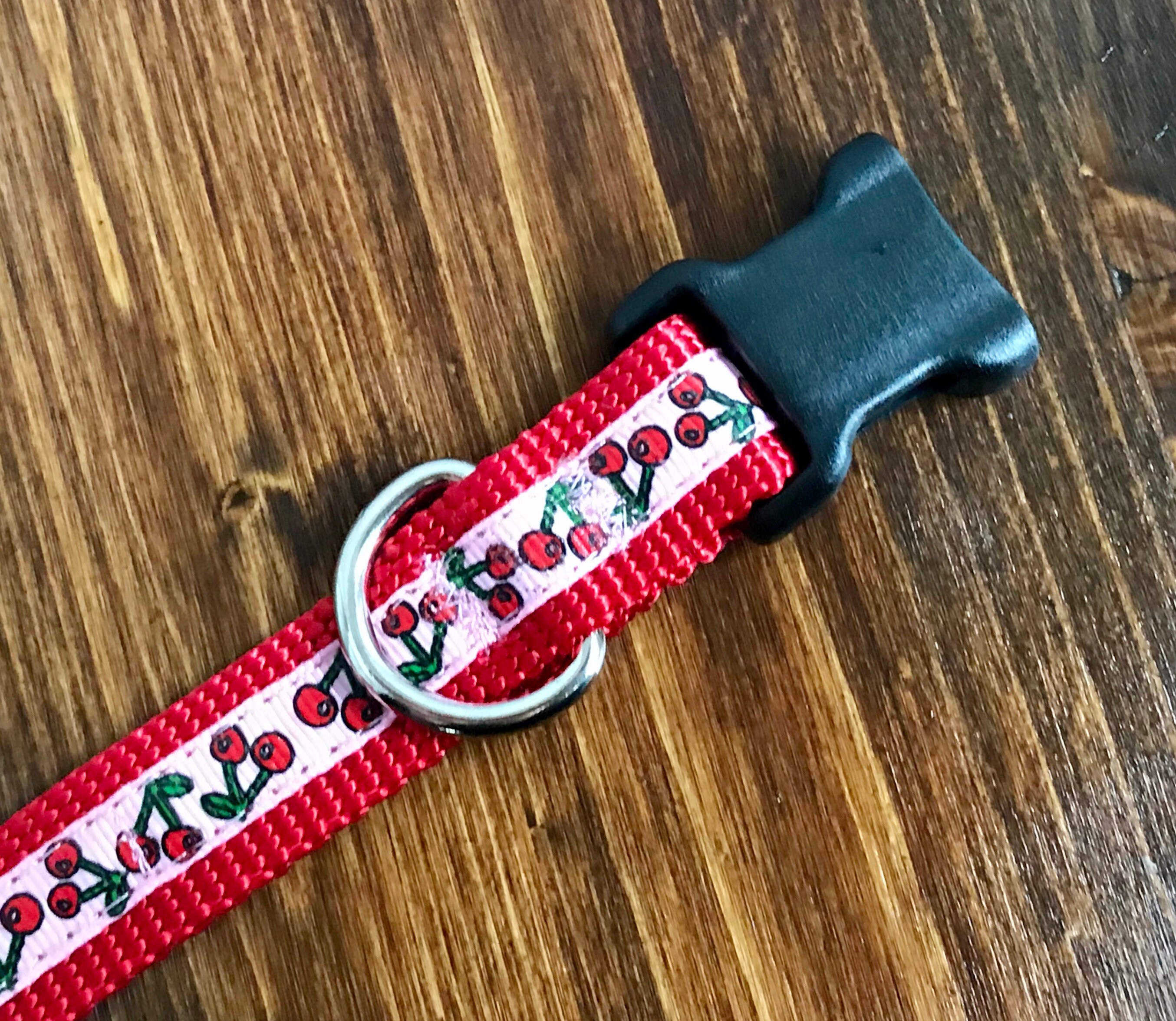 Red Cherry Dog Collar Martingale Collar Quick Release Etsy
