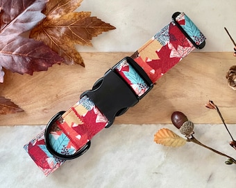 1.5" Fall Leaves Wide Dog Collar Buckle or Martingale