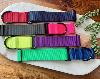 1.5" Wide Solid Color Nylon Martingale - Pick Your Colors