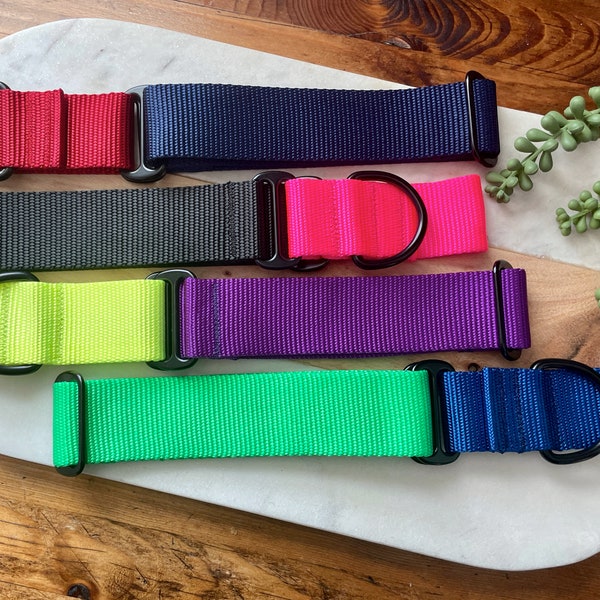 1.5" Wide Solid Color Nylon Martingale - Pick Your Colors