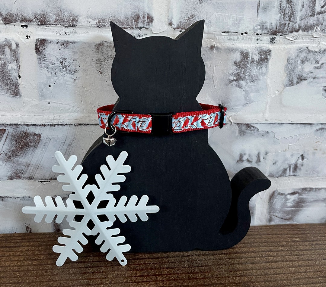 Red Cardinal Bird Cat Collar Winter Snow Cat Collar Etsy