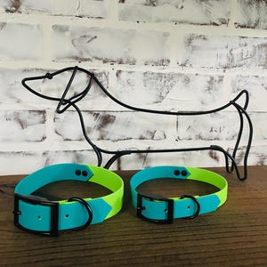 Teal and Lime Waterproof Biothane Dog Collar