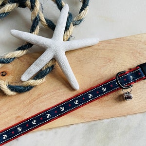 Nautical Anchor cat collar breakaway
