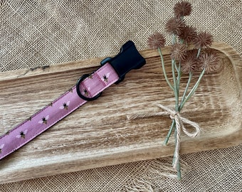 1" Pink Bee Large Dog Collar