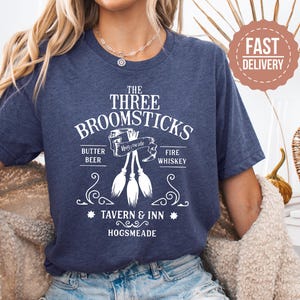 Hogsmeade Three Broomsticks ,The Three Broomsticks Tee,Perfect Wizarding World, Cozy Casual Wear for Magical Enthusiasts, Reader,Bookworm