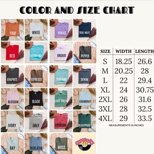 the color and size chart for a women's t - shirt
