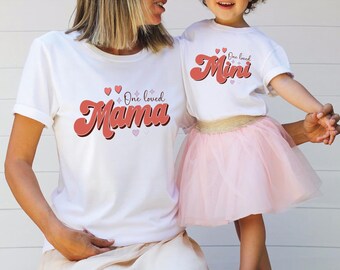 Mama and mini, Mommy and Me, mommy and me shirts, mama and mini shirts, matching outfits, mama shirts, pink coquette bow, matching shirts