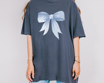 Comfort Colors Big Bow Graphic Tee - Coquette Shirt