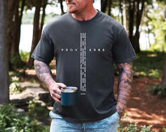 Comfort Colors Christian T-Shirt: Proverbs Cross Design