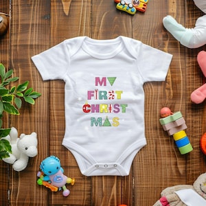 My First Christmas Baby Onesie, Christmas Baby, Cute Christmas design, Cute Newborn Christmas Bodysuit - Gender Neutral Baby Christmas Gift