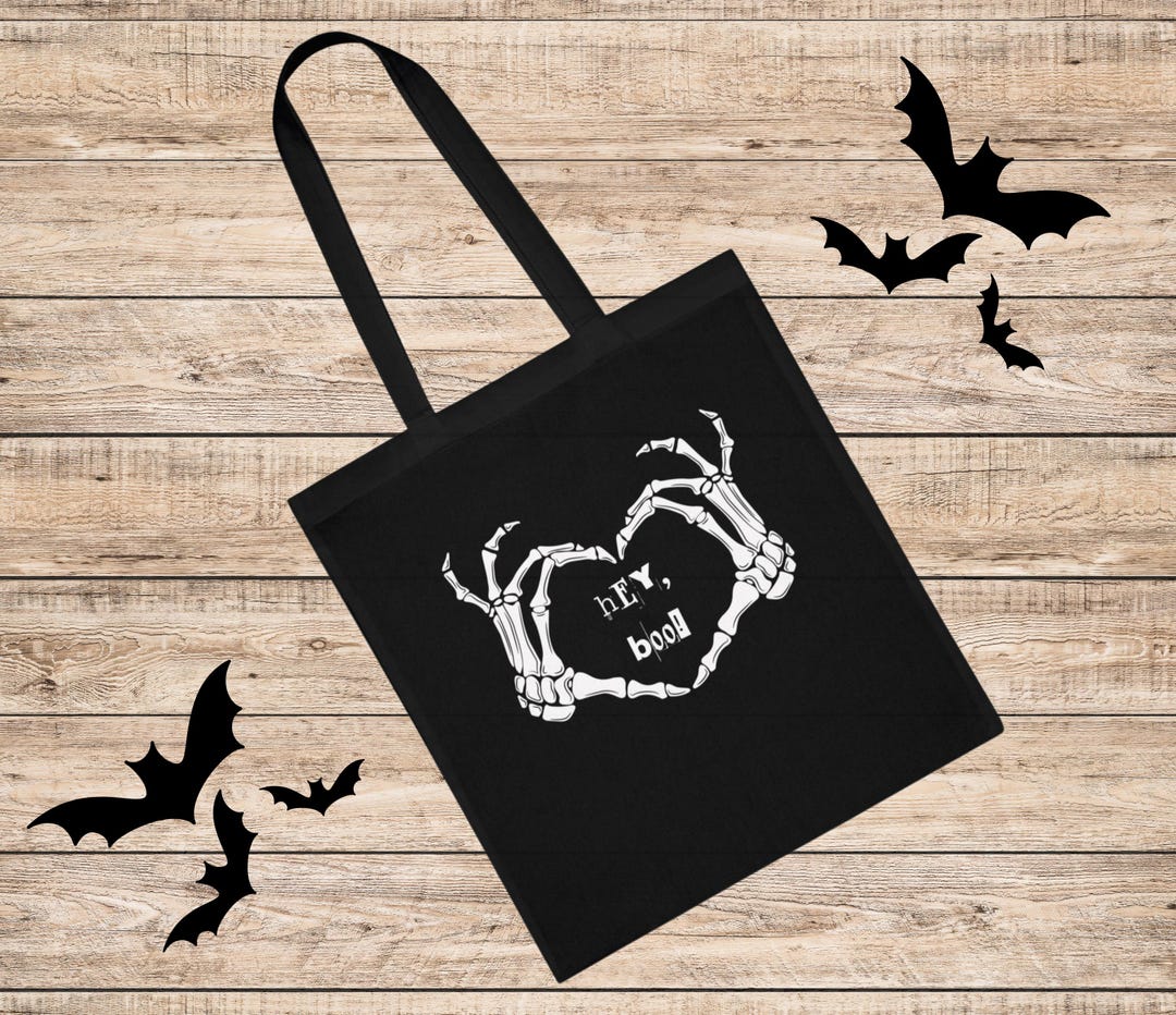 Hey Boo Skeleton Hey Boo Cotton Tote Bag,skeleton Love Tote,hey Boo Halloween,oh Hey Boo ...