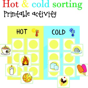 Hot & Cold Sorting Activity Printable - Etsy