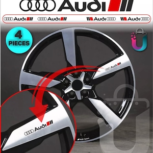 Audi Wheel rims alloy s-line sticker decal logo 4p fits A6 A7 A8 A3 A4 Q7 Q5 RS