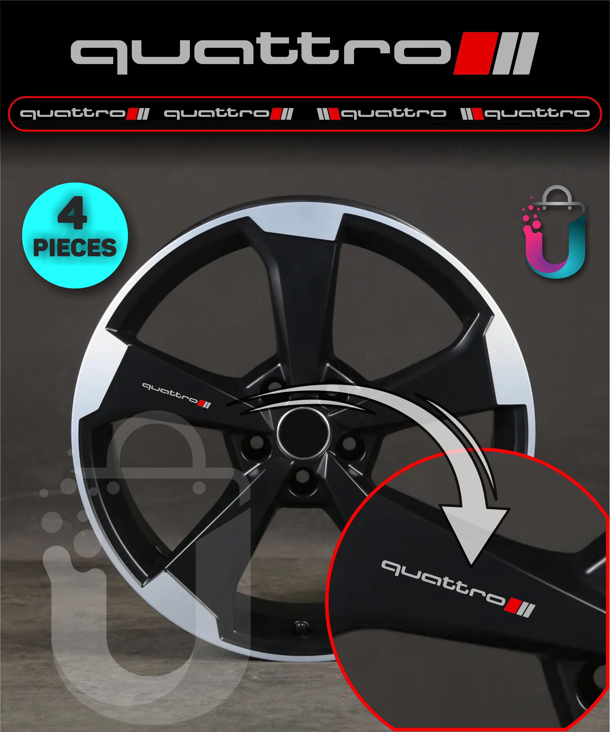 Audi Quattro Wheel Rims Alloy S-line 10cm Sticker Decal Logo 4p Fits A6 ...