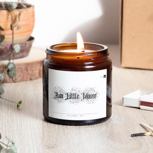 Soy Candle, Haunting Adeline, Run little mouse, book lovers gift, Booktok, book readers gift, book quotes, bookshelf halloween candle decor