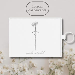 Tarjetero de piel saffiano, Trono de cristal, Regalos literarios para amantes de los libros, Cartera de piel sintética, 'No te rindas', Regalo para lectores y clubes de lectura