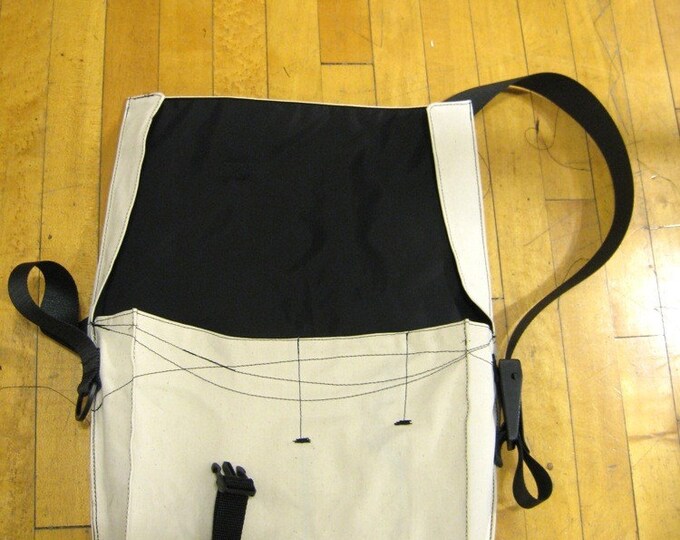 White Canvas Messenger Bag Etsy