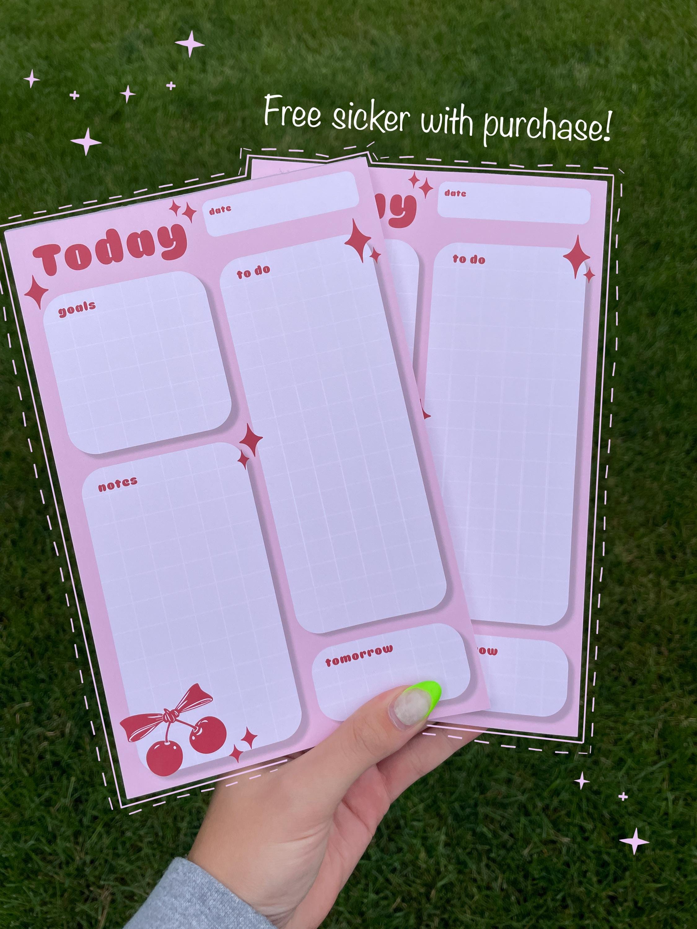 Daily Notepad | To-do List Desk Pad | Pink Planners - Etsy