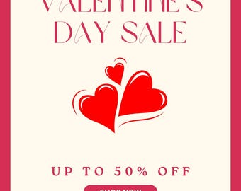 Valentinstag Sale Flyer Vorlage | Bearbeitbar Canva Design Instagram, Facebook & Social Media | Instagram-Vorlage | Social Media Vorlagen