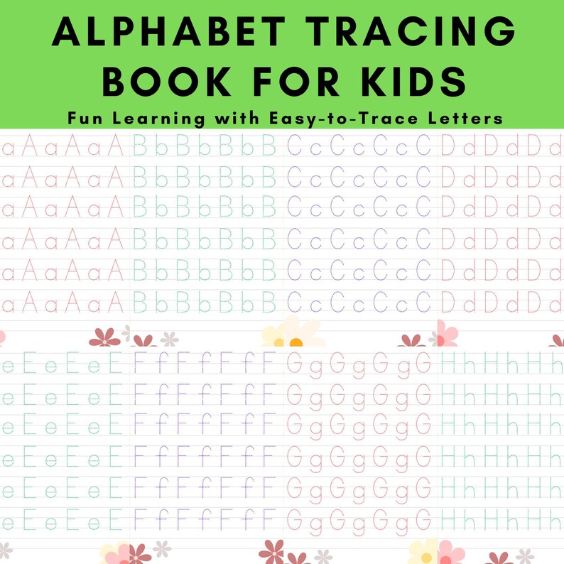 Printable Alphabet Tracing Book for Kids Fun Learning With Easyto