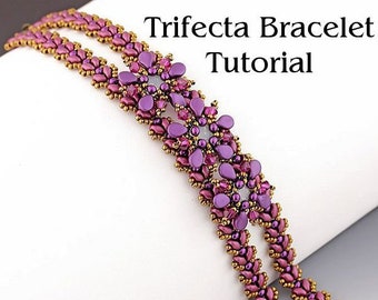 Trifecta Beaded Bracelet Tutorial - PDF Download