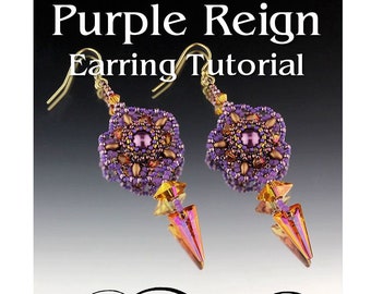 Purple Reign Beaded Earring Tutorial - PDF Download