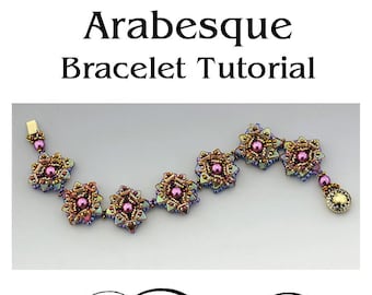 Arabesque Beaded Bracelet Tutorial - PDF Download