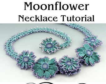 Moonflower Beaded Necklace Tutorial - PDF Download