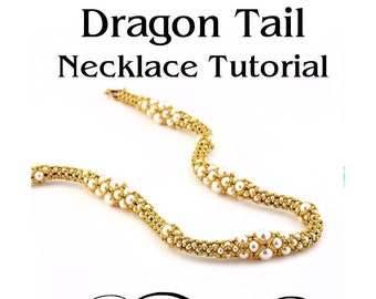 Dragon Tail Beaded Necklace Tutorial - PDF Download