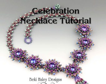 Celebration Beaded Necklace Tutorial - PDF Download