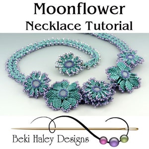 Moonflower Beaded Necklace Tutorial - PDF Download