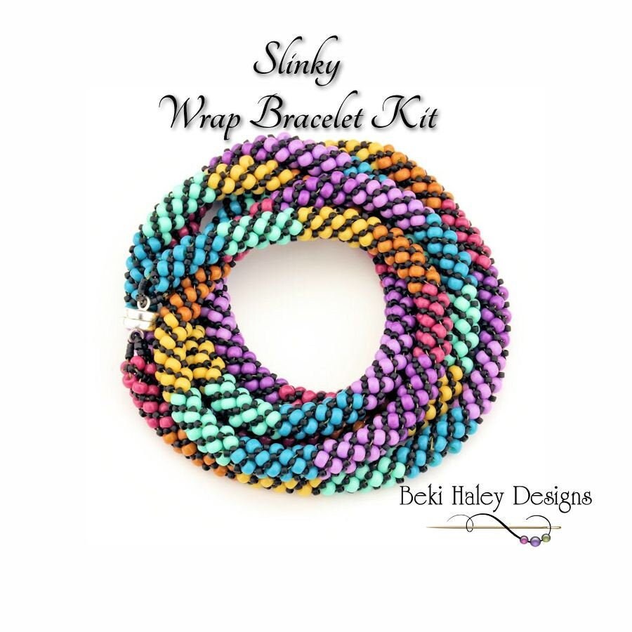 Slinky - Opaque Rainbow Beaded Wrap Bracelet Kit