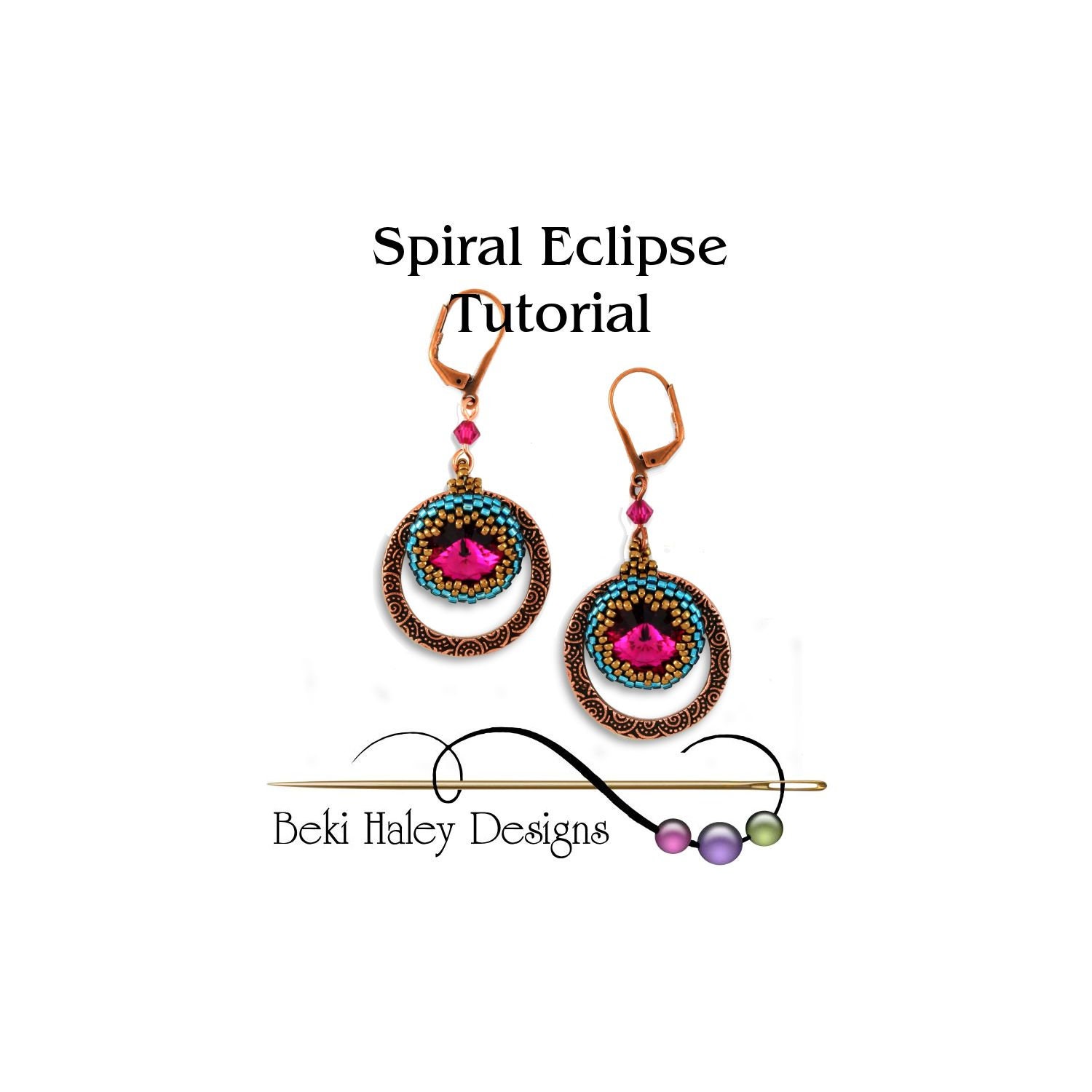Spiral Eclipse Beaded Earring Tutorial PDF Download
