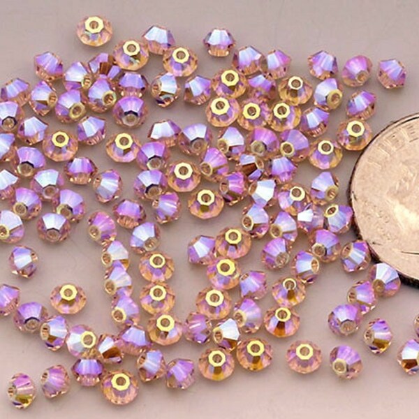100 Swarovski 5301 3mm Vintage Rose AB2X - L119